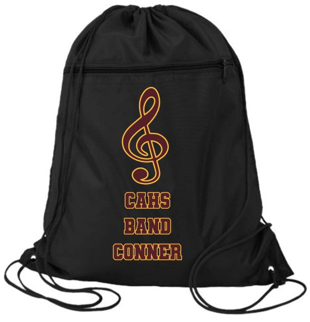 Custom Cinch Bag with Zipper Pocket